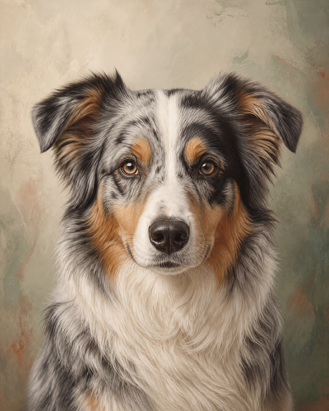 Illustrative gallery portrait of an Australian shepherd